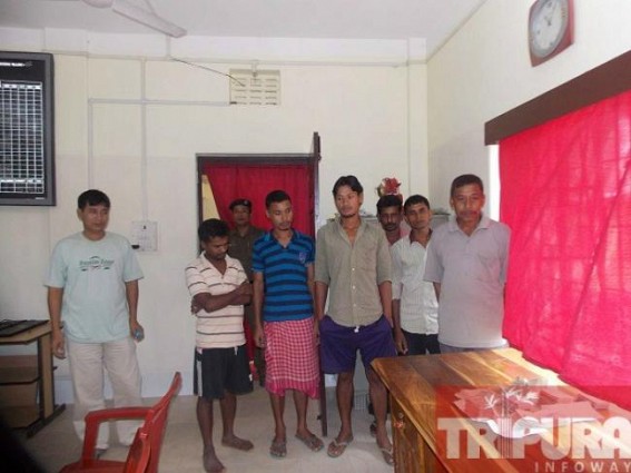 Kamalpur: Police nabbed six gamblers red handed Kamalpur: Police nabbed six gamblers red handed